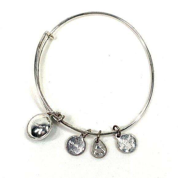 Alex and Ani Blue Zircon December Birthstone Charm Bracelet Silver 2"-3.5” - Picture 2 of 2